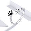 Black and White Cute Paw Ring PWB445