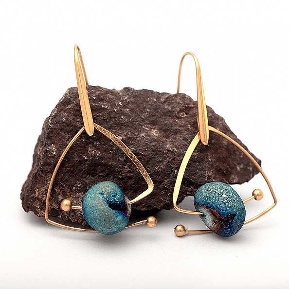 Natural Stone Starry Sky Earrings PWB134