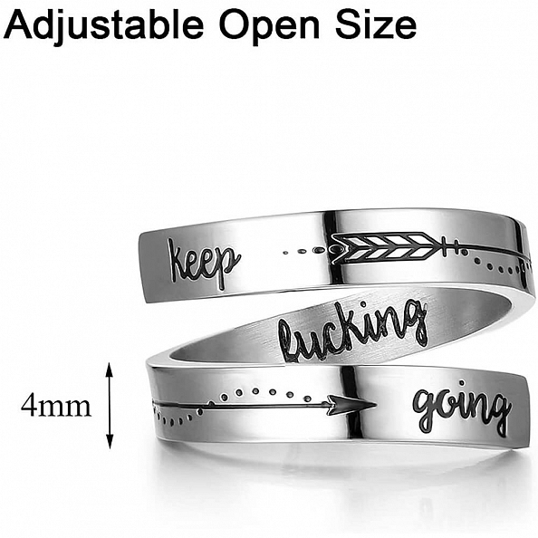 Keep Fucking Going Inspirational Ring PWB298