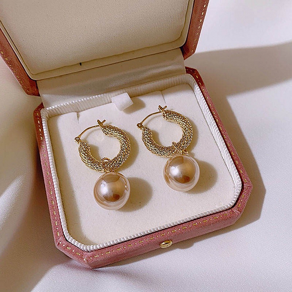 Gold Plated Pearl Drop Earrings PWB242