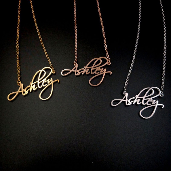 Custom Titanium steel name necklace PW058