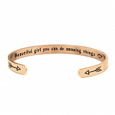 Beautiful Girl You Can Do Amazing Things Inspirational Bangle PWB395