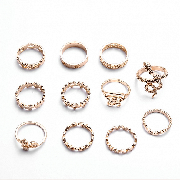 Bohemian vintage geometric snake ring set PWB114