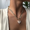 Punk pearl love necklace PWB212
