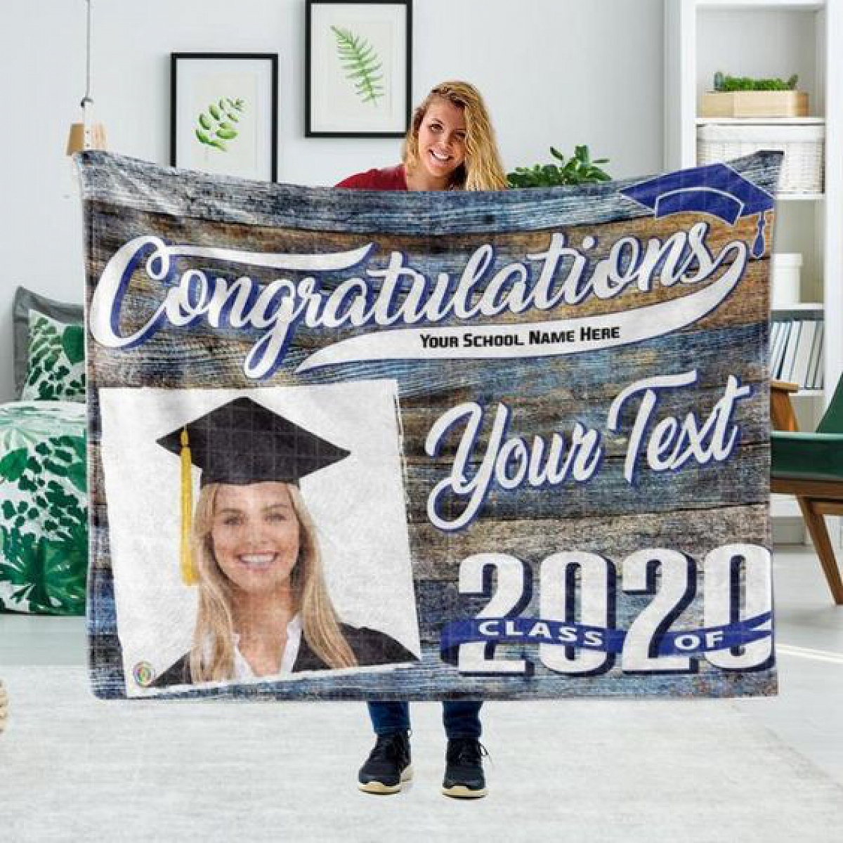 Graduation throw blanket discount personalized