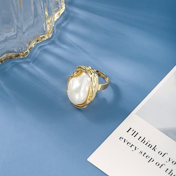 Simple irregular pearl ring PWB147