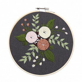 Three Flower-Embroidery Kit(20x20cm) PW675