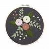 Three Flower-Embroidery Kit(20x20cm) PW675