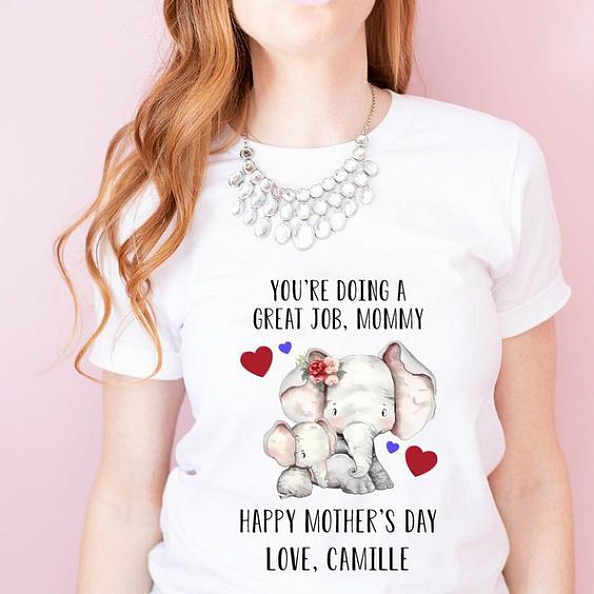 Custom Elephant Mother's Day Baby Bodysuits PW148