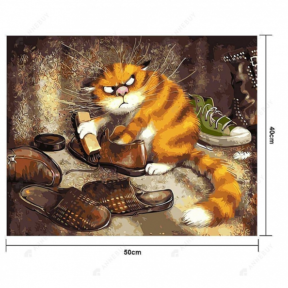 Paint By Numbers -Frameless Pictures Cartoon Animal Handwork DIY Oil Painting(40*50 cm) PW746
