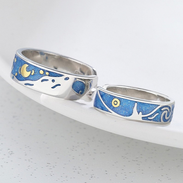 Van Gogh's Stars Couple Ring PWB476