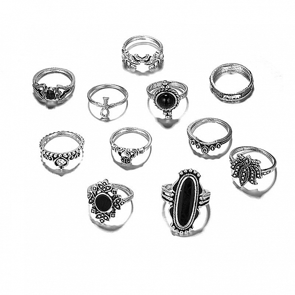 11 pics black onyx rings PWB152