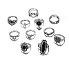 11 pics black onyx rings PWB152