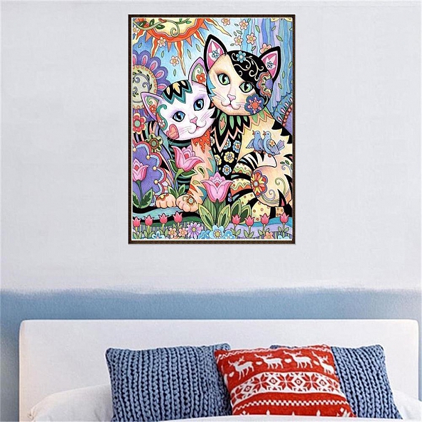 DIY Full Round Diamond Painting-2 Cats PW817
