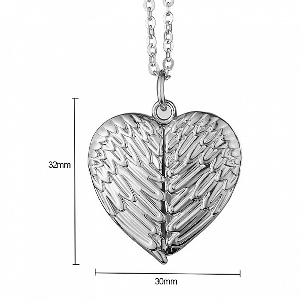 Engravable Angel Wings Photo Pendant Necklace PWB230