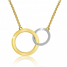 Minimalist Interlock Circle Pendant Necklace PWB456