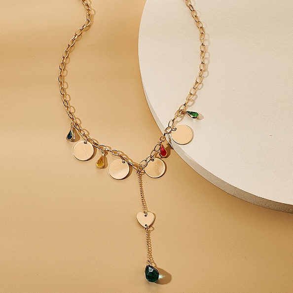 Stylish Rhinestone Pendant Necklace PWB167