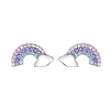 S925 Sterling Silver Rainbow Stud Earrings PWB347