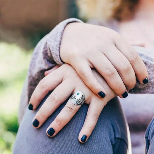 Silver Nature Mountain Range Ring PWB238