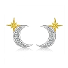 Shiny Moon & Star Stud Earrings PWB443