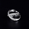 925 Sterling Silver X-shape Ring PWB252