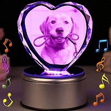 Colorful Crystal Music Night Light with Picture PW043