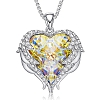 Angel Wings Heart Pendant Swarovski Necklace PW870