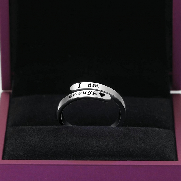 “I AM ENOUGH”Sterling Silver Ring PWB300
