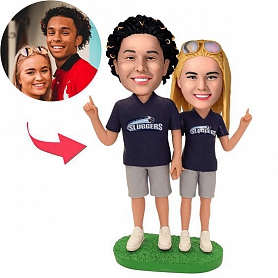 Football Fans Couple Custom Bobblehead PW324