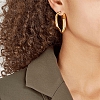 U-shape Retro Metal Hoop Earrings PWB075