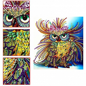 Colorful Owl Full Drill 5D Diamond Painting Kit PW457