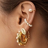 Elegant Pearl C Shape Earrings PW982