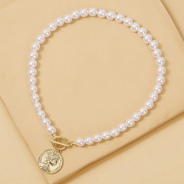 Pearl and coin necklace PW940