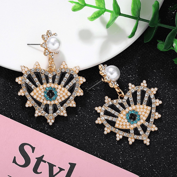 Heart Shape EVIL EYE EARRINGS PWB069