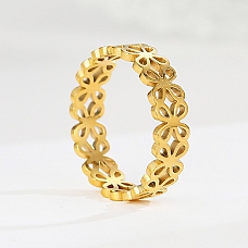 Hollow Rose Gold Band Ring PWB277