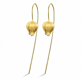 925 Sterling Silver Tulip Dangle Earrings PWB406