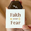 FAITH OVER FEAR CROSS & HEART RING PWB416