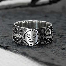 Retro Sun & Moon Ring PWB245