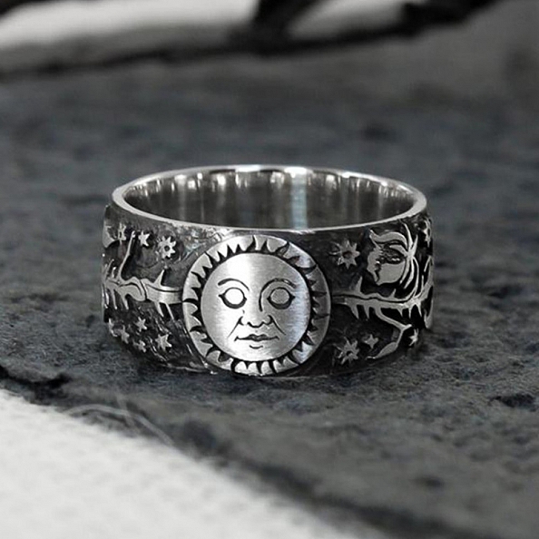 Retro Sun & Moon Ring PWB245