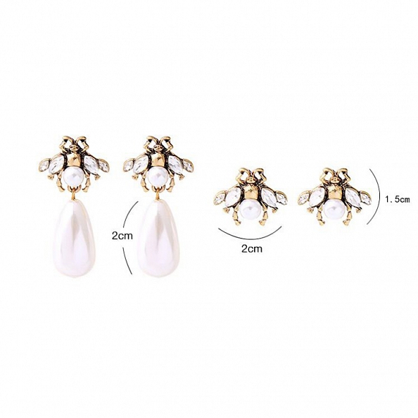 Pearl and Bee Earrings PWB308
