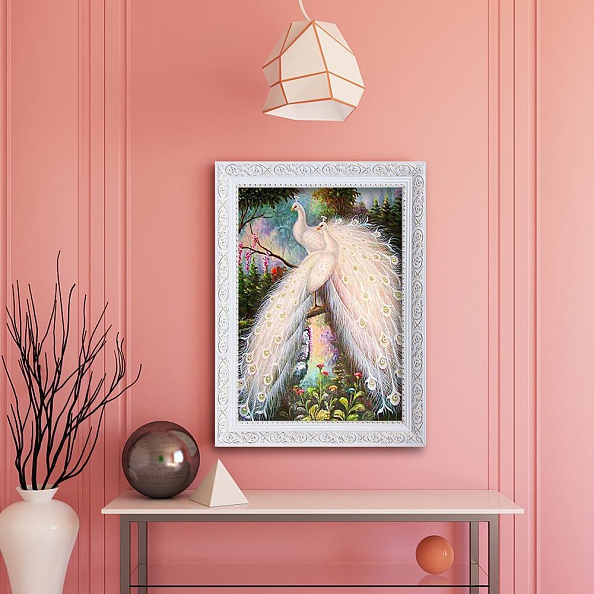 5D Full Round Drill Diamond Painting-Peafowl PW721