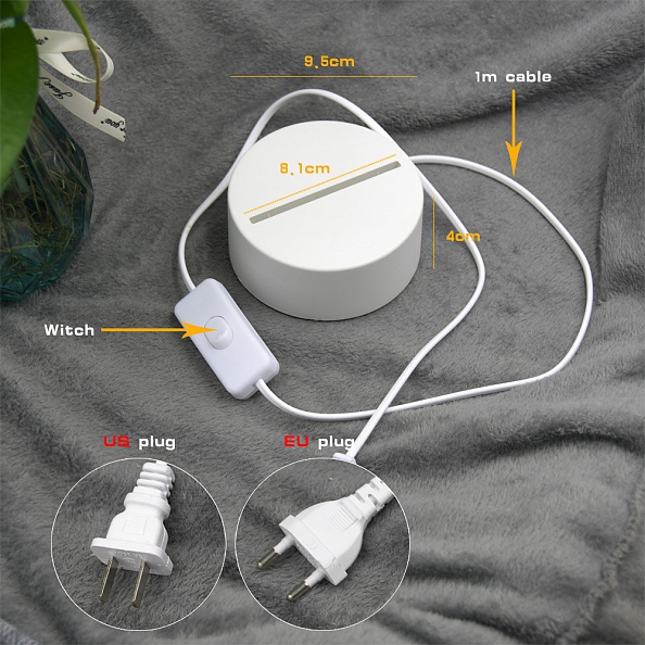 Romantic Birthday Cake 3D Lamp Acrylic LED Night Light Gift PW568