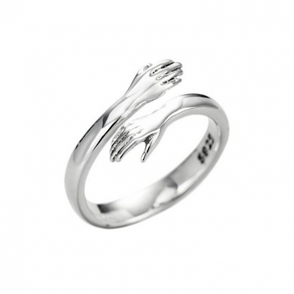 Adjustable S925 Sterling Silver Hug Ring PWB235