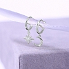 925 Sterling Silver Moon & Star Earrings PWB312