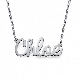 Silver Script Name Necklace PW054