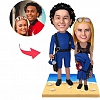 Wetsuit Beach Couple Custom Bobblehead PW321