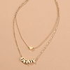  Letter Baby Heart-shaped Double Layer Necklace PW931