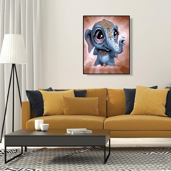 DIY -Paint By Numbers Kit(16x20in40x50cm)-Cartoon Elephant PW793