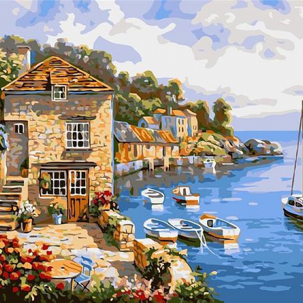Beautiful sea scene paint by number kits PW371
