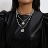 Coin and Portrait Multilayer Necklace PW978